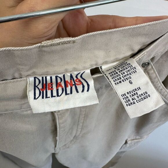 Vintage 90’s Bill Blass Beige Tan Wide Leg Cargo Pants High Rise Size S - Picture 7 of 9